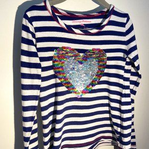 Tommy Bahama Girls Striped Flippy Tee - Size M (6)